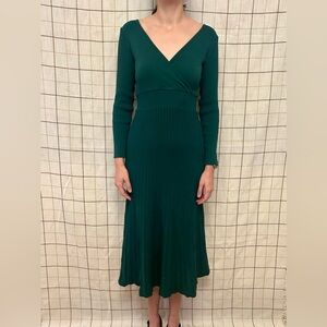 🔥 Green Sweater Dress Shein Long Sleeve Holiday Midi